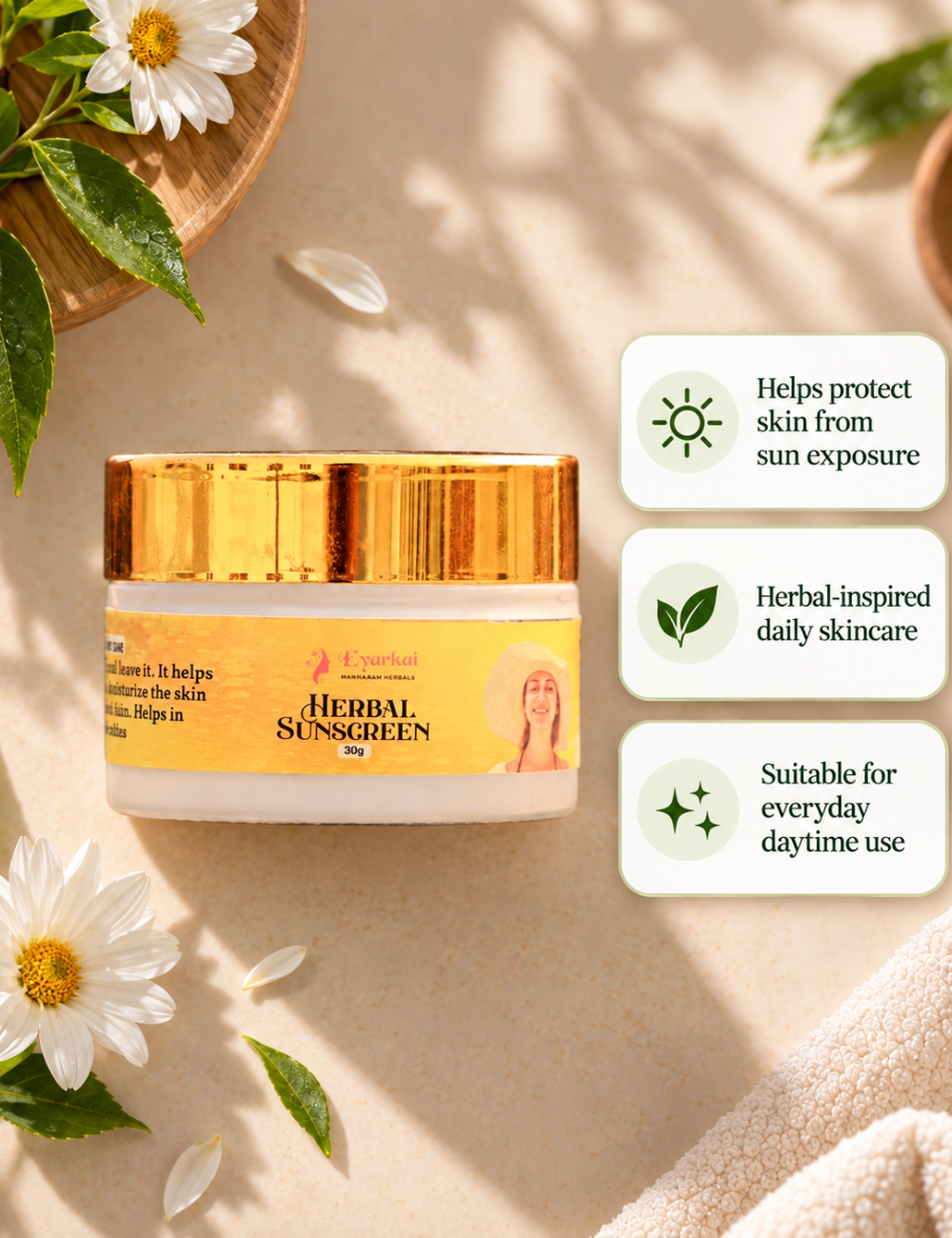 Herbal Sunscreen SPF Care – Daily Sun Protection Cream | 50g