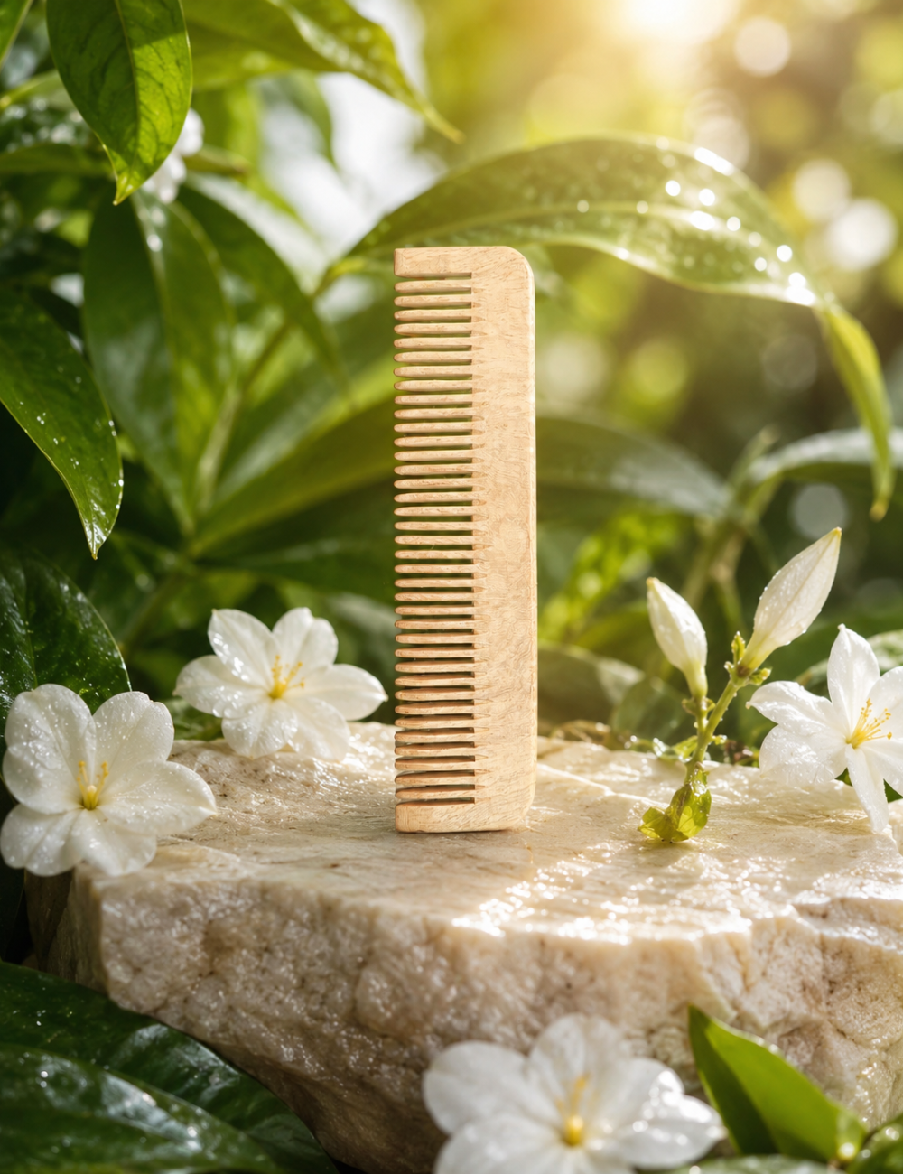 Natural Wooden Wide-Tooth Hair Comb
