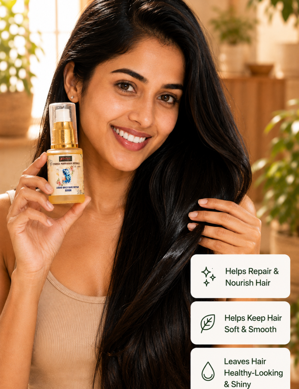 Manmanam Herbs Liquid Gold Hair Repair Serum - 30ml