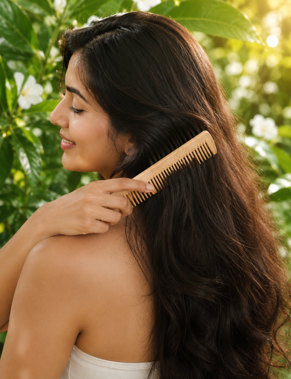 Natural Wooden Wide-Tooth Hair Comb