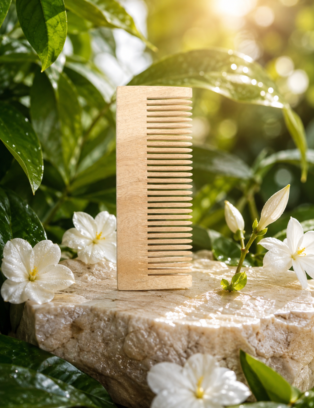 Natural Wooden Wide-Tooth Hair Comb