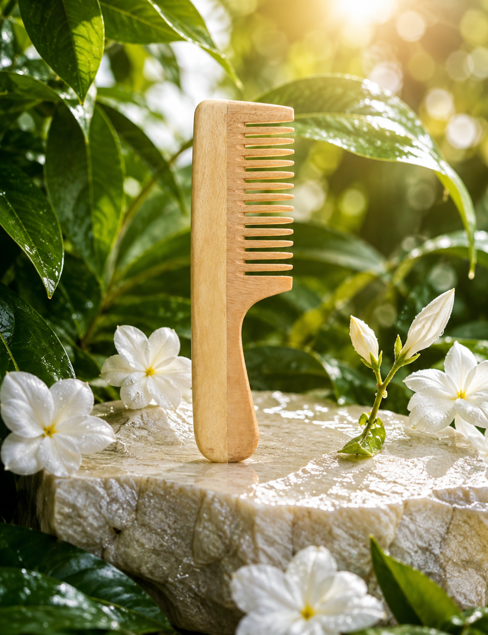 Natural Wooden Wide-Tooth Hair Comb